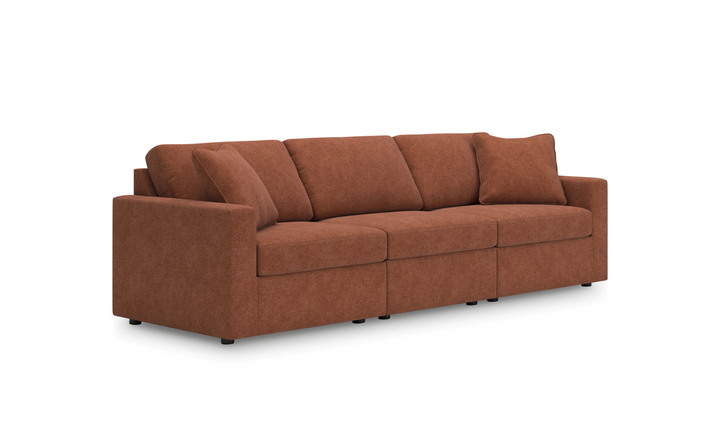 Modern Heritage Modmax Spice Fabric Upholstered Loveseat Sofa