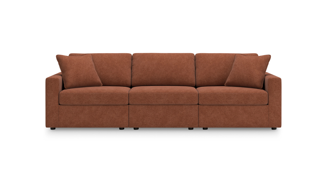 Modern Heritage Modmax Spice Fabric Upholstered Loveseat Sofa