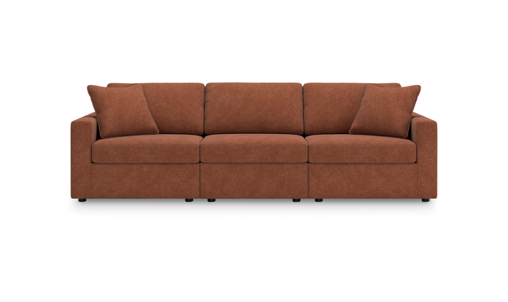 Modern Heritage Modmax Spice Fabric Upholstered Loveseat Sofa