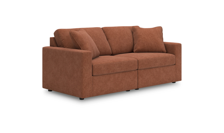 Modern Heritage Modmax Spice Fabric Upholstered Loveseat Sofa-jennifer furniture