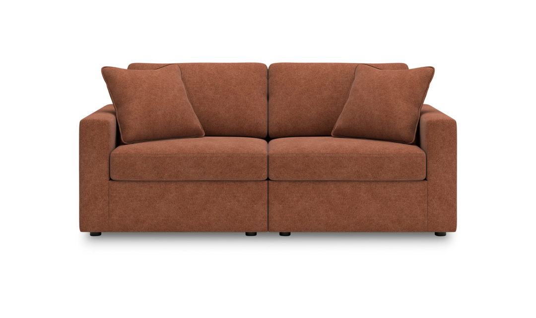 Modern Heritage Modmax Spice Fabric Upholstered Loveseat Sofa