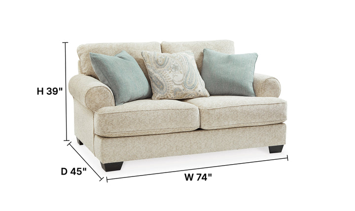 Modern Heritage Monaghan Sandstone Fabric Loveseat Sofa-Jennifer Furniture