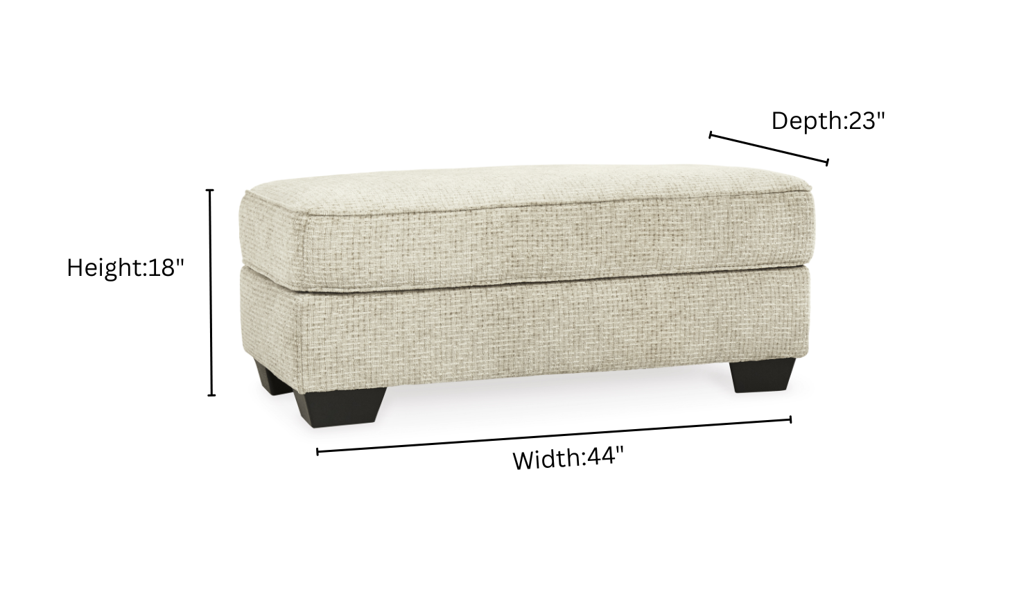 Modern Heritage Monaghan Sandstone Fabric Ottoman-Jennifer Furniture