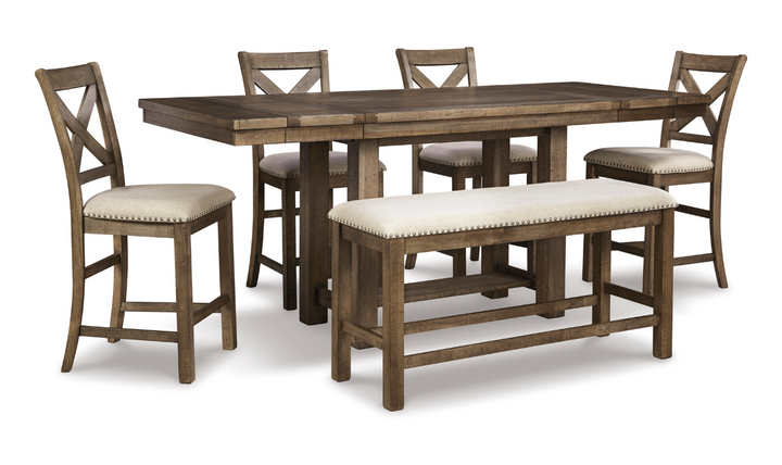 Ashley  Moriville Rectangular Dining Set in Brown-Jennifer Furniture