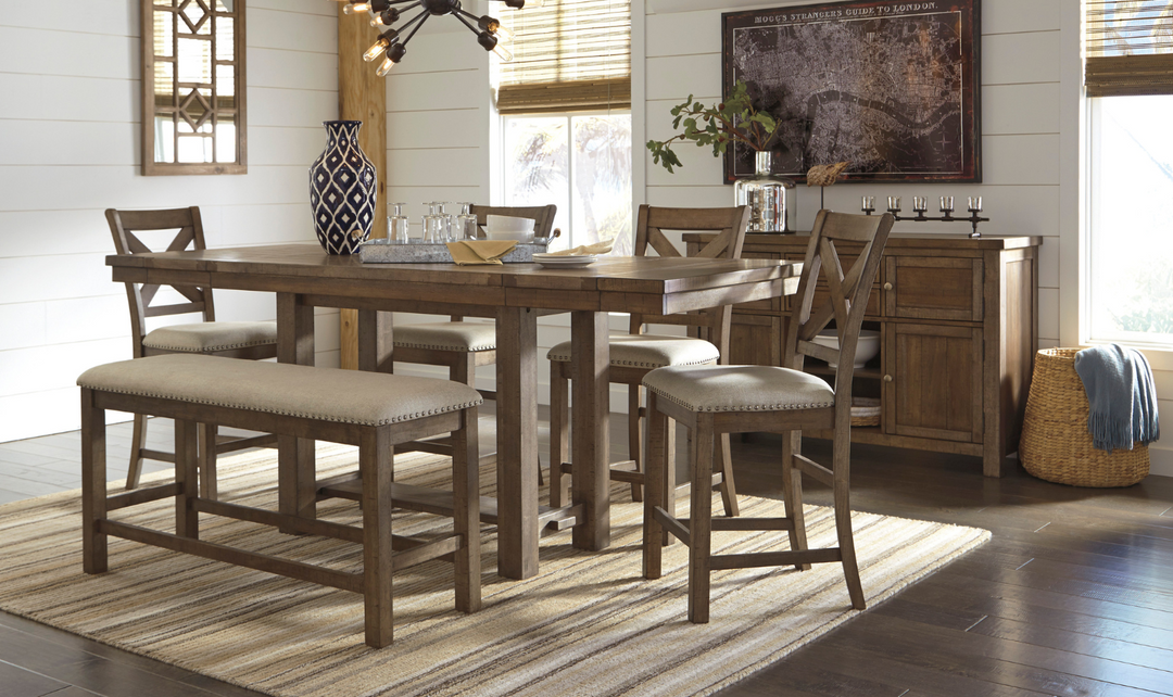 Ashley  Moriville Rectangular Dining Set in Brown-Jennifer Furniture