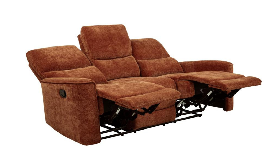 Modern Heritage Navarro Chenille Fabric Manual Reclining Sofa