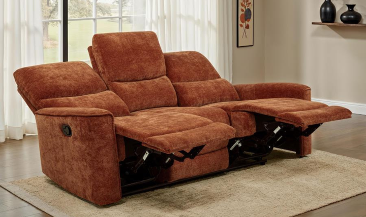Modern Heritage Navarro Chenille Fabric Manual Reclining Sofa