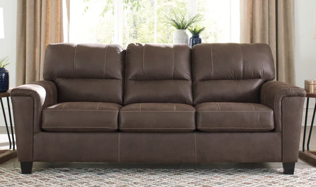 Modern Heritage Navi 3-Seater Faux Leather Sofa with Track Arms-Jennifer Furniture