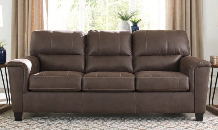 Modern Heritage Navi 3-Seater Faux Leather Sofa with Track Arms-Jennifer Furniture