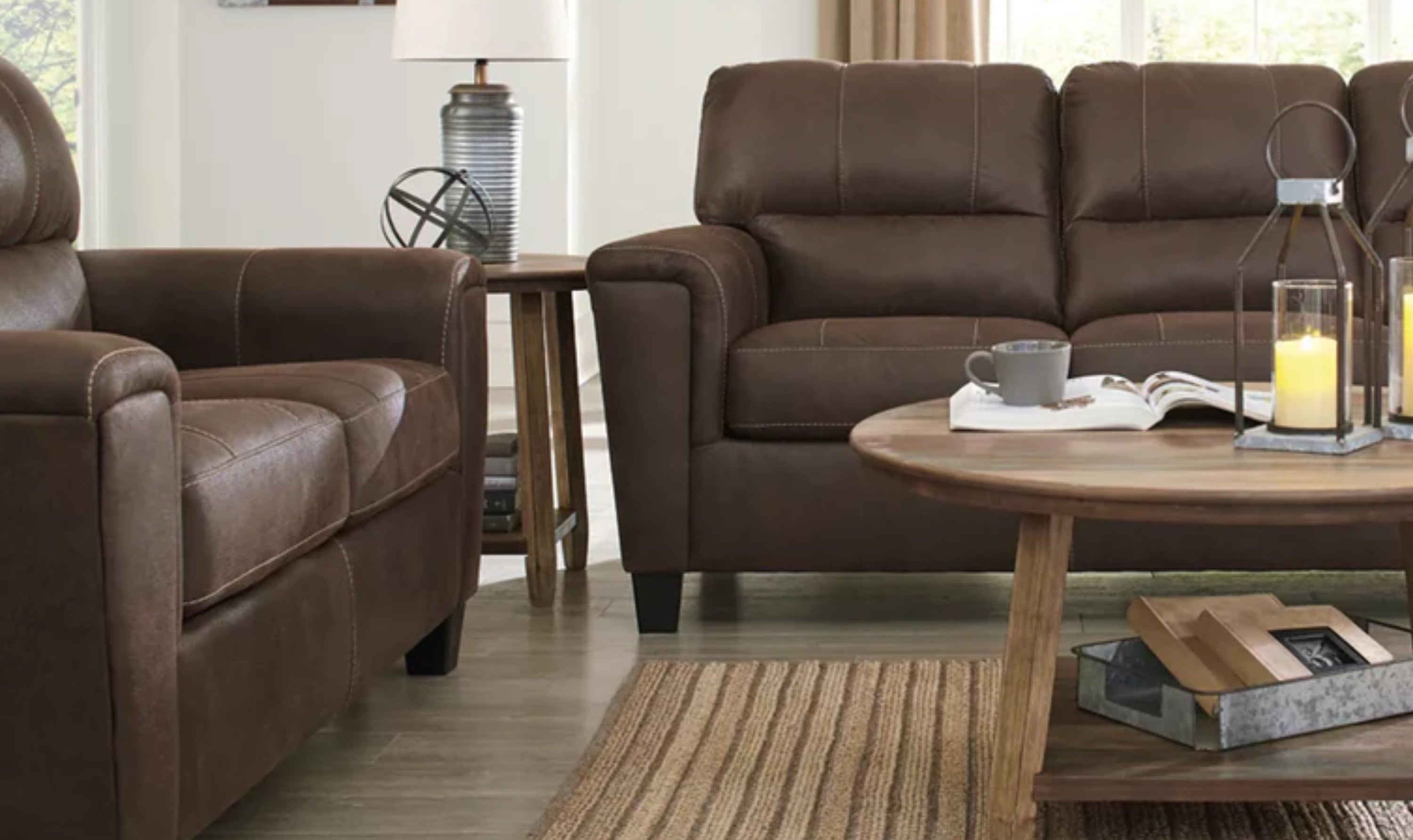 Modern Heritage Navi 3-Seater Faux Leather Sofa with Track Arms-Jennifer Furniture