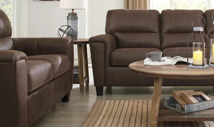 Modern Heritage Navi 3-Seater Faux Leather Sofa with Track Arms-Jennifer Furniture
