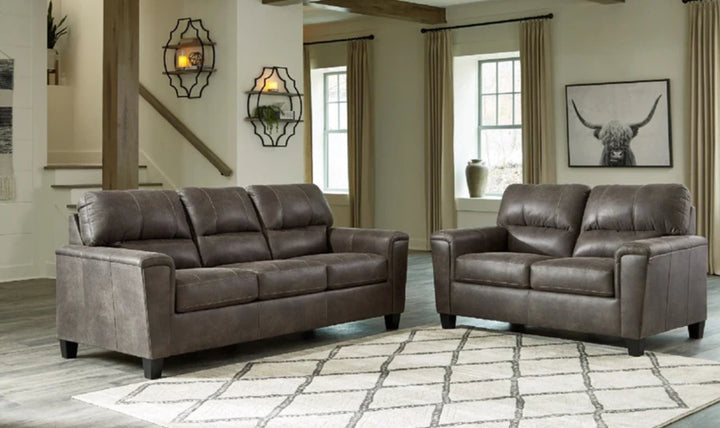 Modern Heritage Navi 3-Seater Faux Leather Sofa with Track Arms-Jennifer Furniture