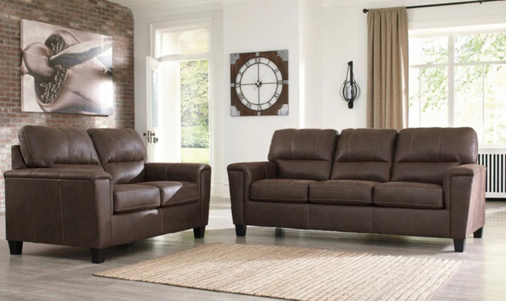 Modern Heritage Navi 3-Seater Faux Leather Sofa with Track Arms-Jennifer Furniture