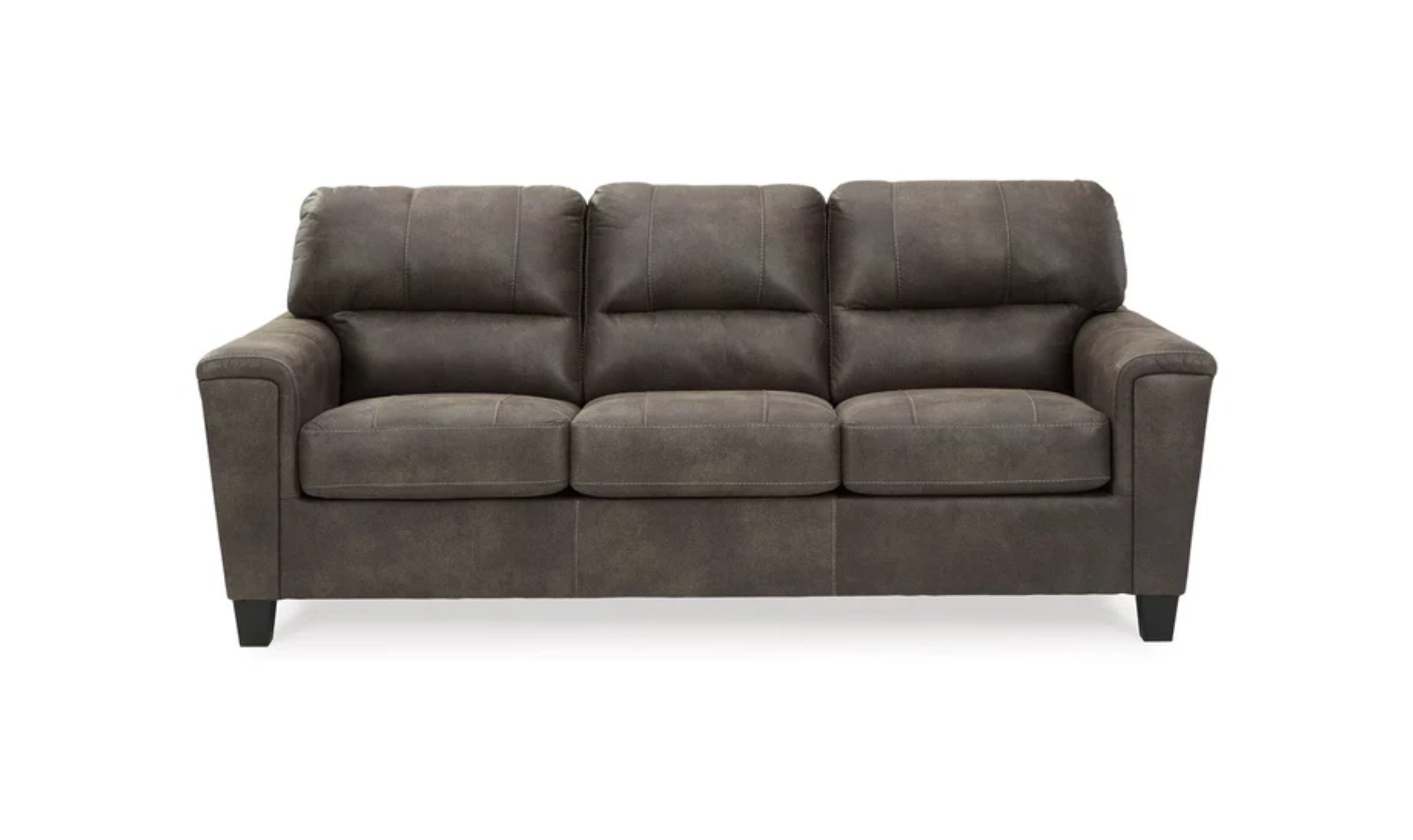 Modern Heritage Navi 3-Seater Faux Leather Sofa with Track Arms-Jennifer Furniture