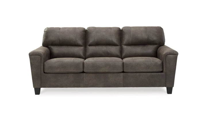 Modern Heritage Navi 3-Seater Faux Leather Sofa with Track Arms-Jennifer Furniture