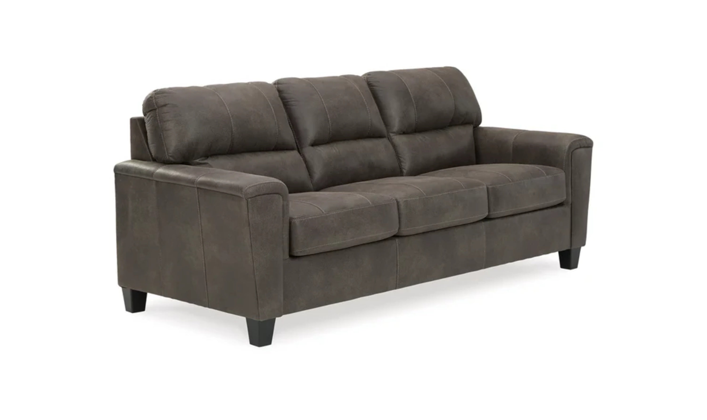 Modern Heritage Navi 3-Seater Faux Leather Sofa with Track Arms-Jennifer Furniture
