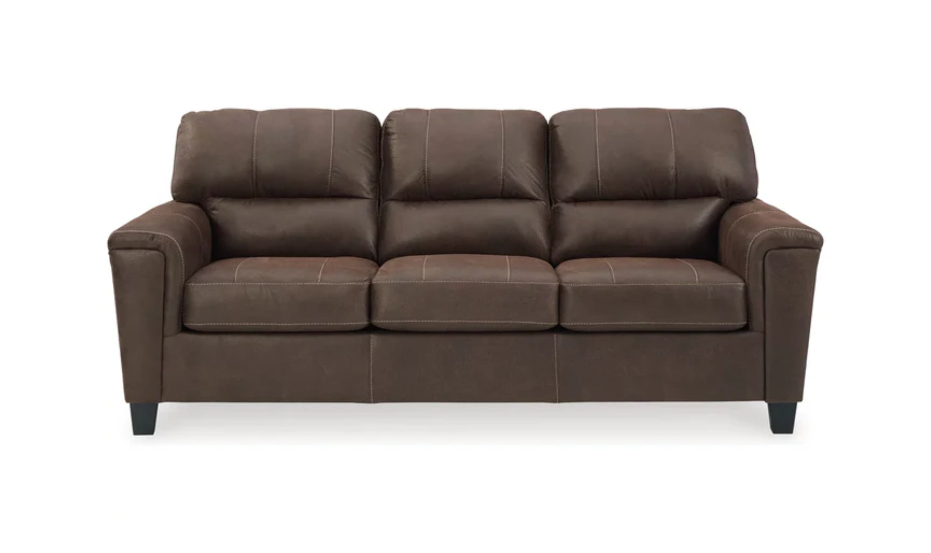 Modern Heritage Navi 3-Seater Faux Leather Sofa with Track Arms-Jennifer Furniture