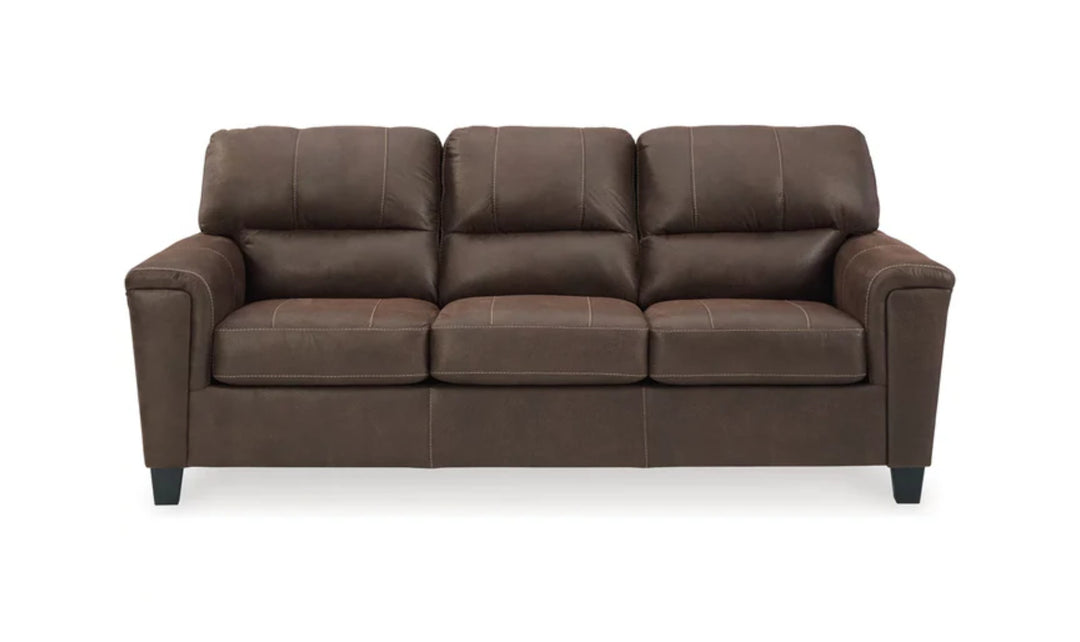 Modern Heritage Navi 3-Seater Faux Leather Sofa with Track Arms-Jennifer Furniture