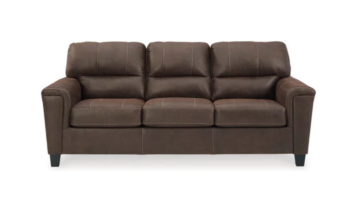 Modern Heritage Navi 3-Seater Faux Leather Sofa with Track Arms-Jennifer Furniture