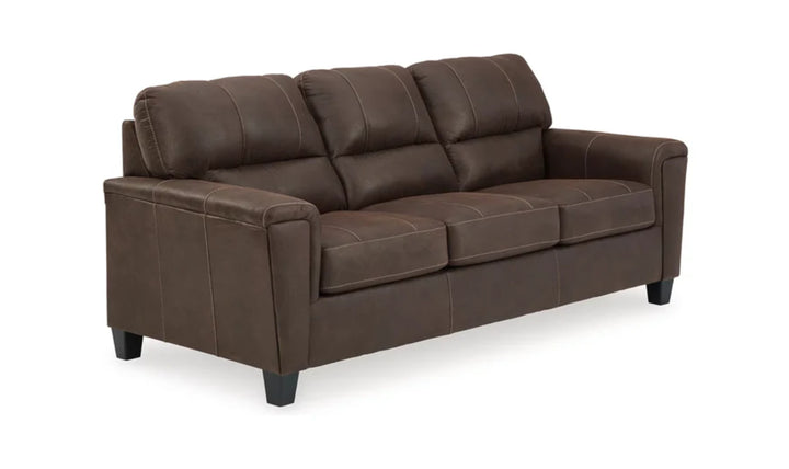 Modern Heritage Navi 3-Seater Faux Leather Sofa with Track Arms-Jennifer Furniture