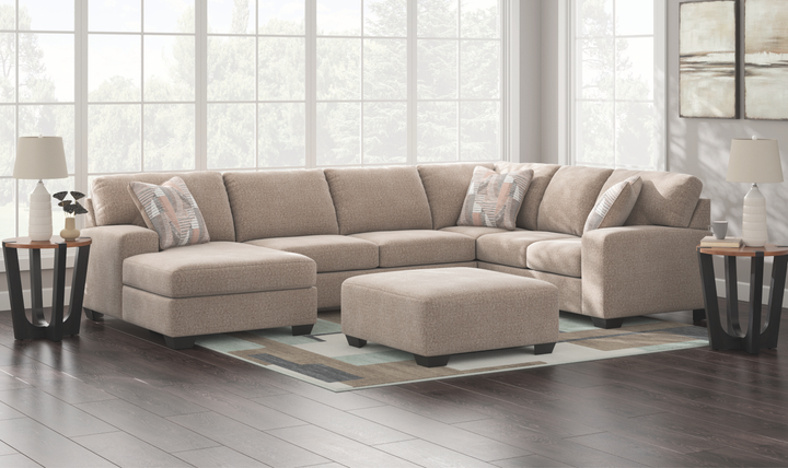 Modern Heritage Newellen 3-Piece Fabric Sleeper Sectional with Chaise-jennifer furniture