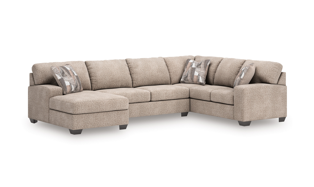 Modern Heritage Newellen 3-Piece Fabric Sleeper Sectional with Chaise