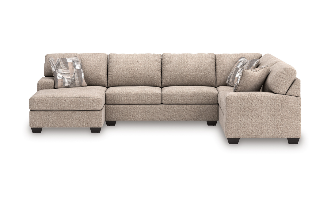 Modern Heritage Newellen 3-Piece Fabric Sleeper Sectional with Chaise