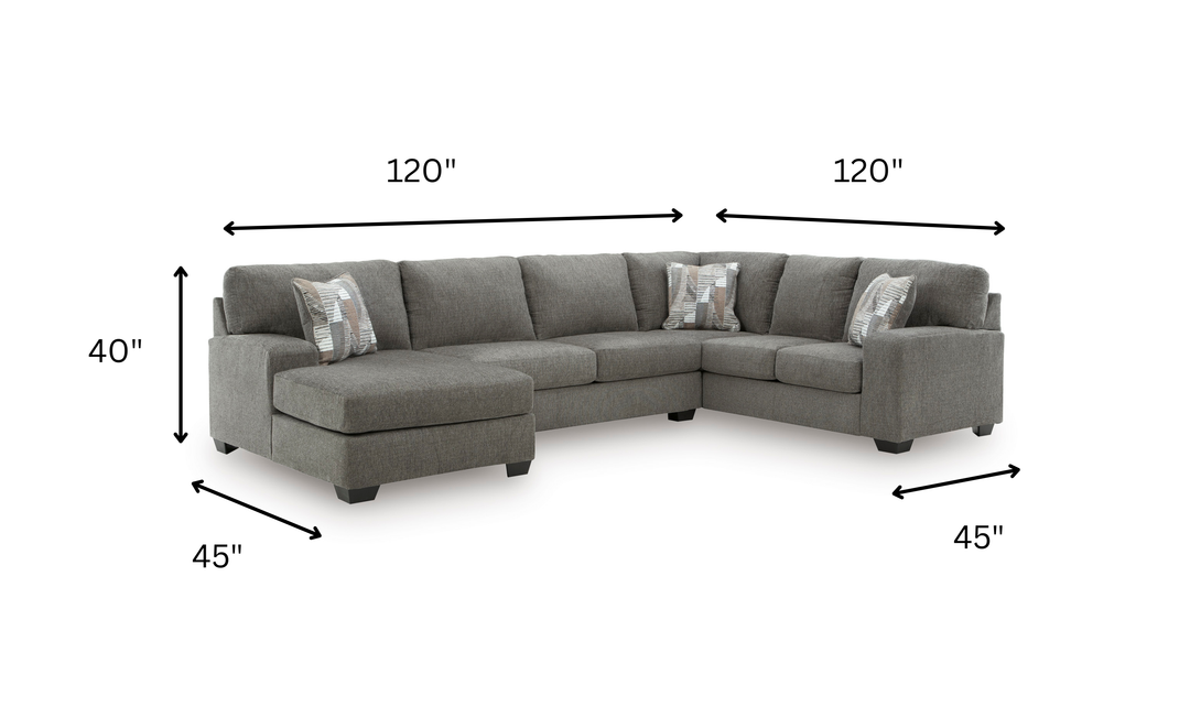 Modern Heritage Newellen 3-Piece Fabric Sleeper Sectional with Chaise
