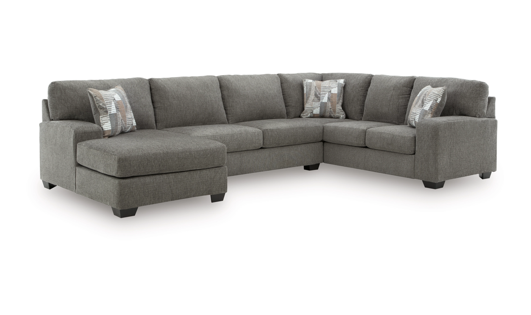Modern Heritage Newellen Fabric 3-Piece Sectional With Chaise-Jennifer Furniture
