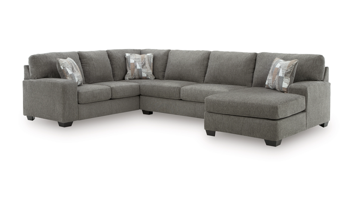 Modern Heritage Newellen Fabric 3-Piece Sectional With Chaise-Jennifer Furniture