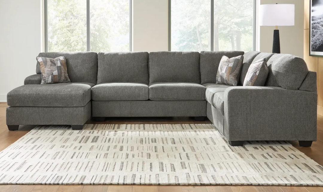 Modern Heritage Newellen Fabric 3-Piece Sectional With Chaise-Jennifer Furniture