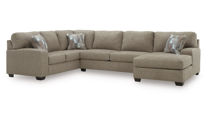 Modern Heritage Newellen Fabric 3-Piece Sectional With Chaise-Jennifer Furniture