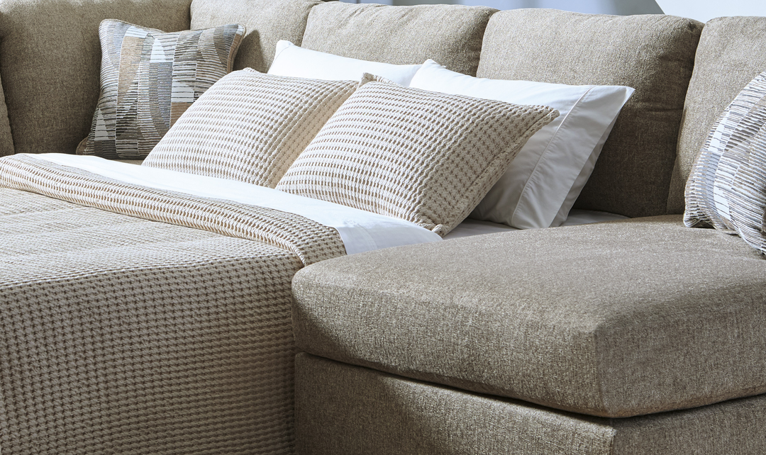 Modern Heritage Newellen 3‑Piece Sleeper Sectional with Double Chaise