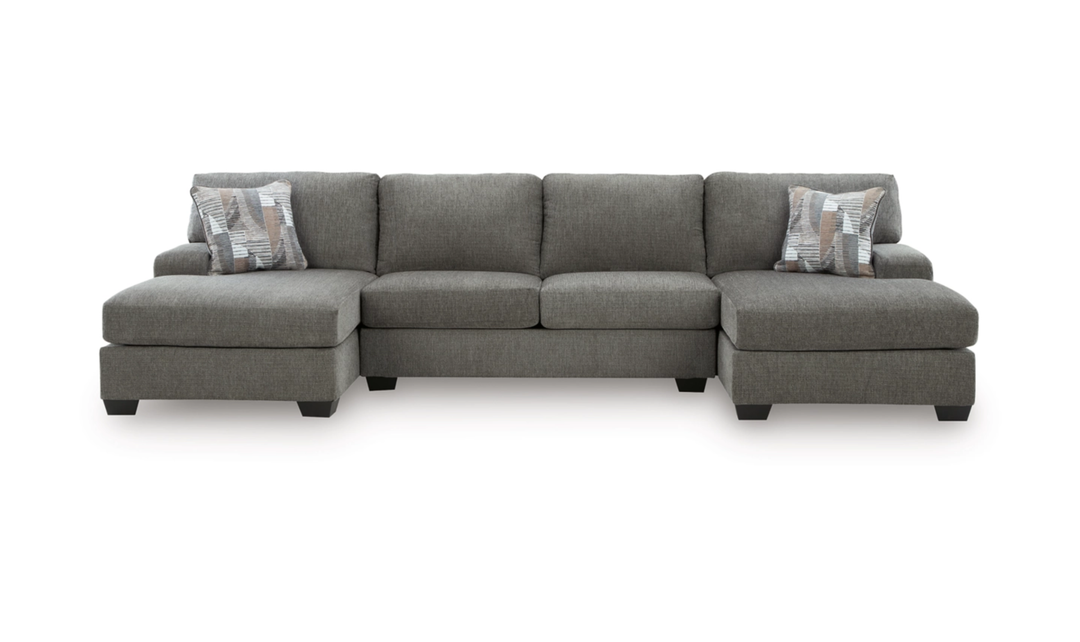 Modern Heritage Newellen Fabric 3‑Piece Sleeper Sectional with Double Chaise-Jennifer Furniture