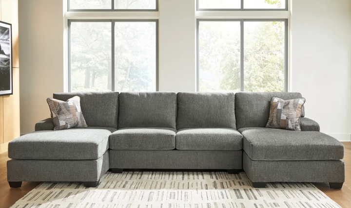 Modern Heritage Newellen Fabric 3‑Piece Sleeper Sectional with Double Chaise-Jennifer Furniture