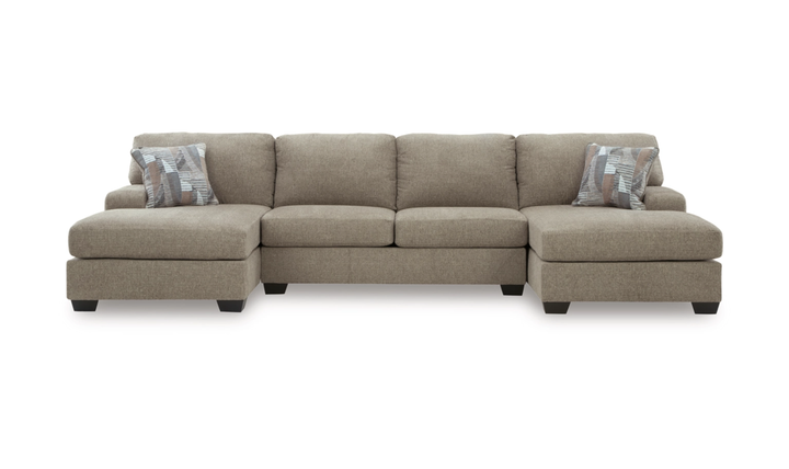 Modern Heritage Newellen Fabric 3‑Piece Sleeper Sectional with Double Chaise-Jennifer Furniture