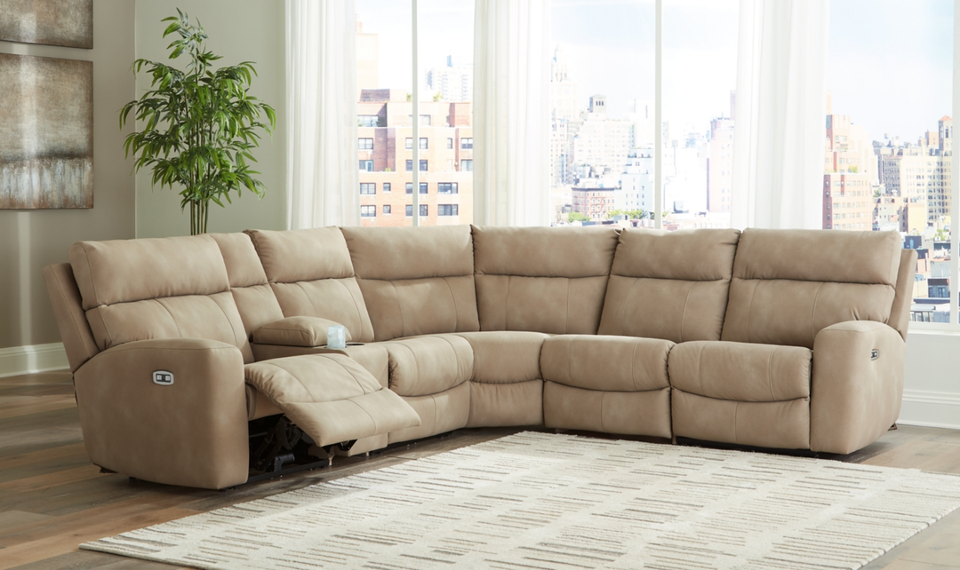 Modern Heritage Next-Gen Durapella 6-Piece Power Reclining Sectional Sofa-Jennifer Furniture
