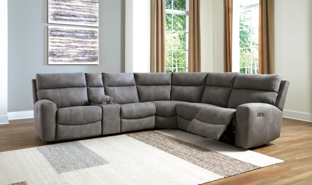 Modern Heritage Next-Gen Durapella 6-Piece Power Reclining Sectional Sofa-Jennifer Furniture