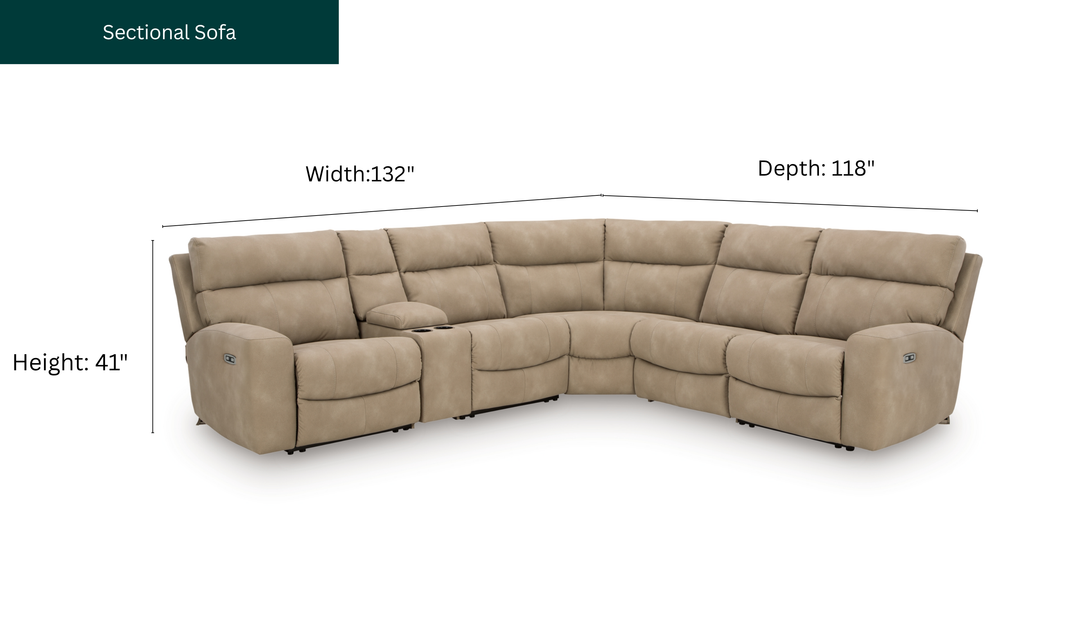 Modern Heritage Next-Gen Durapella 6-Piece Power Reclining Sectional Sofa