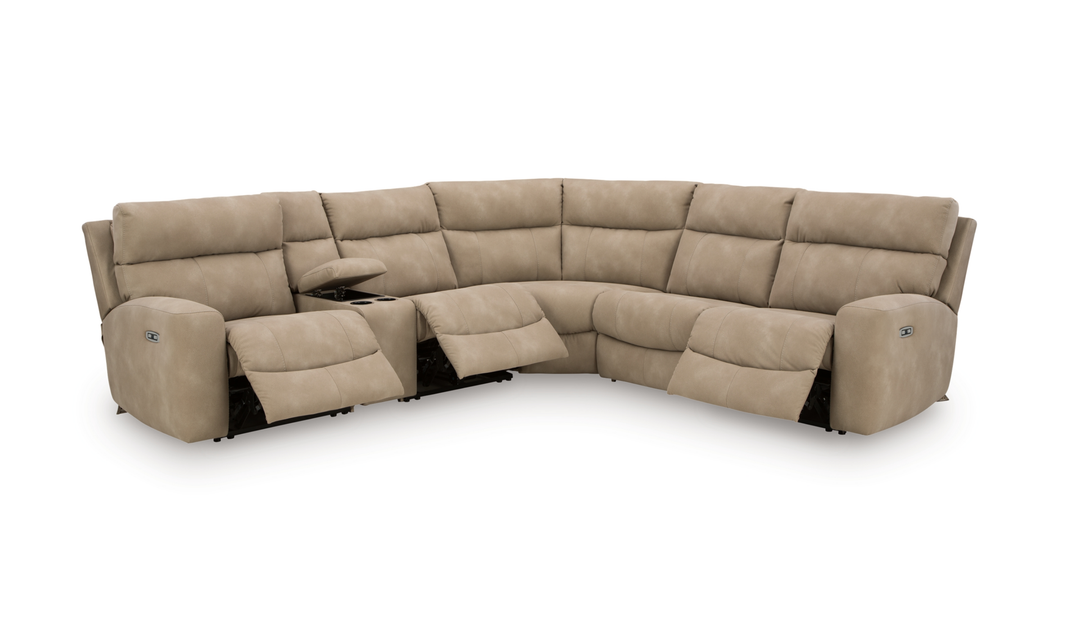 Modern Heritage Next-Gen Durapella 6-Piece Power Reclining Sectional Sofa-Jennifer Furniture