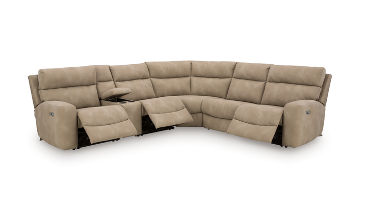 Modern Heritage Next-Gen Durapella 6-Piece Power Reclining Sectional Sofa-Jennifer Furniture