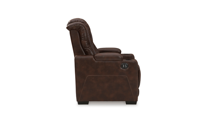 Modern Heritage Owner's Box Leather Power Recliner Chair in Brown