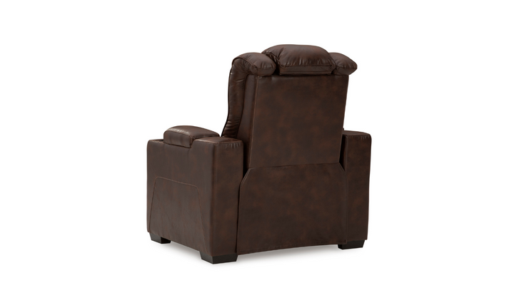 Modern Heritage Owner's Box Leather Power Recliner Chair in Brown