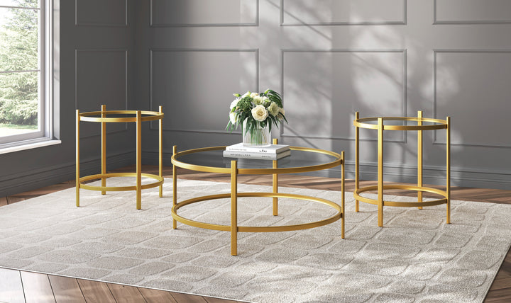 Modern Heritage Pearlox Occasional Table Set in Metal