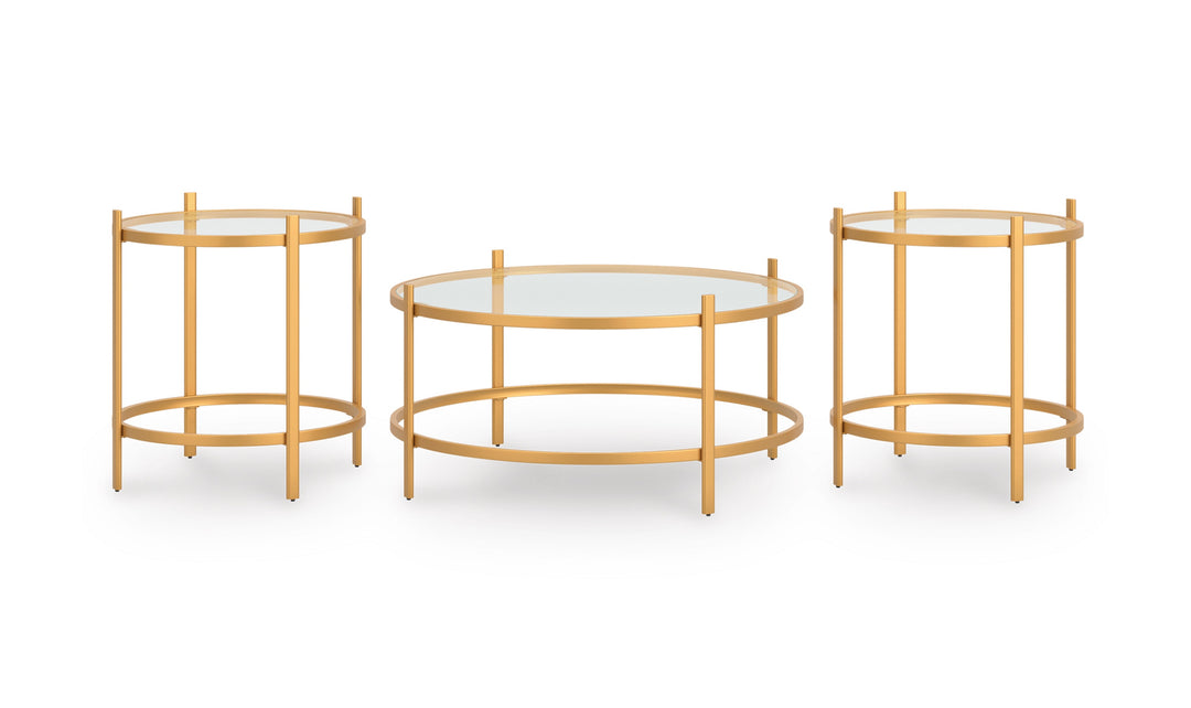 Modern Heritage Pearlox Occasional Table Set in Metal
