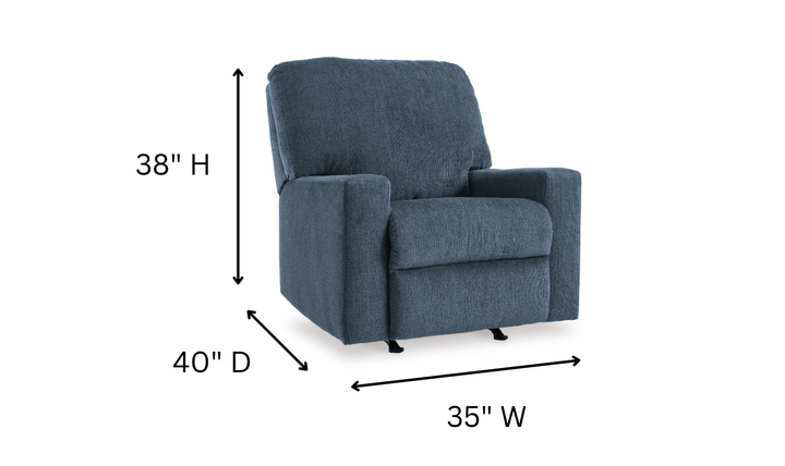 Modern Heritage Rannis Rocker Recliner in Navy-jennifer furniture