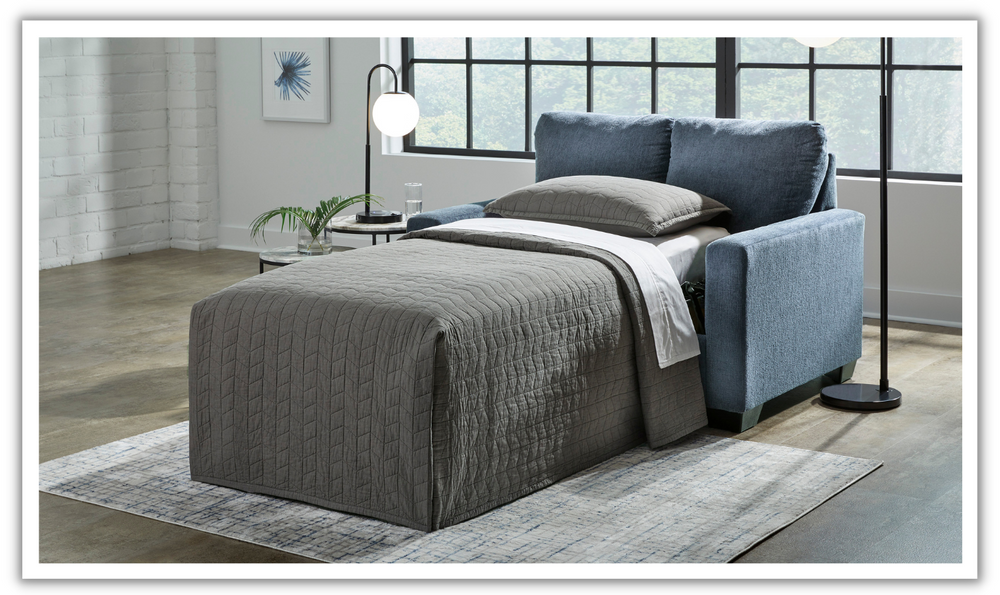 Modern Heritage Rannis Rocker Twin Sofa in Navy-jennifer furniture