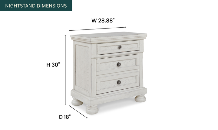 Modern Heritage Robbinsdale Queen Wooden Bedroom Set in Antique White