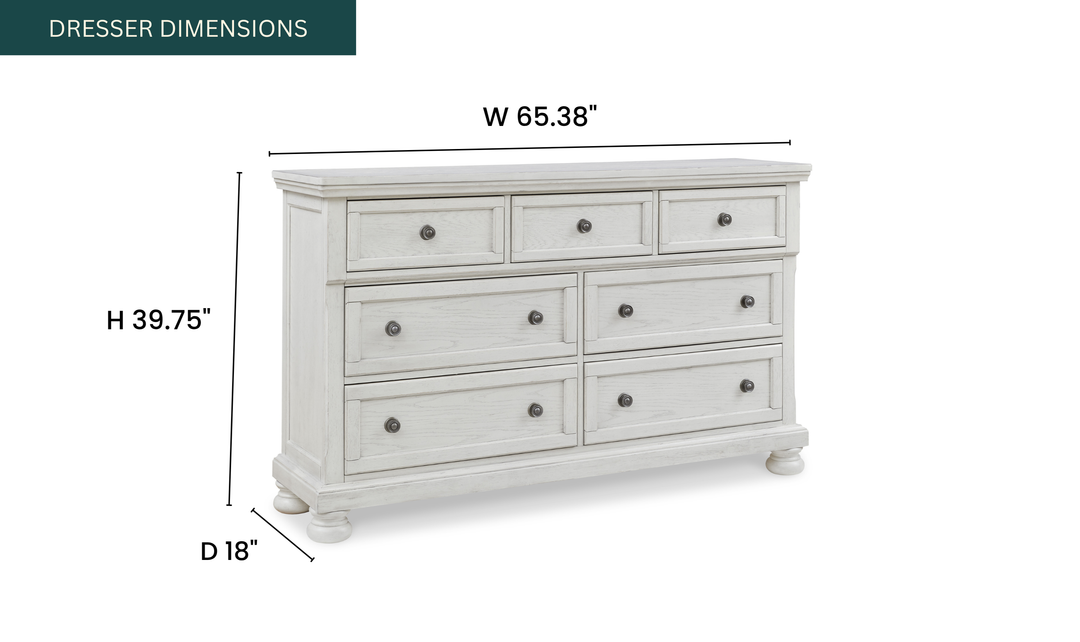 Modern Heritage Robbinsdale Queen Wooden Bedroom Set in Antique White