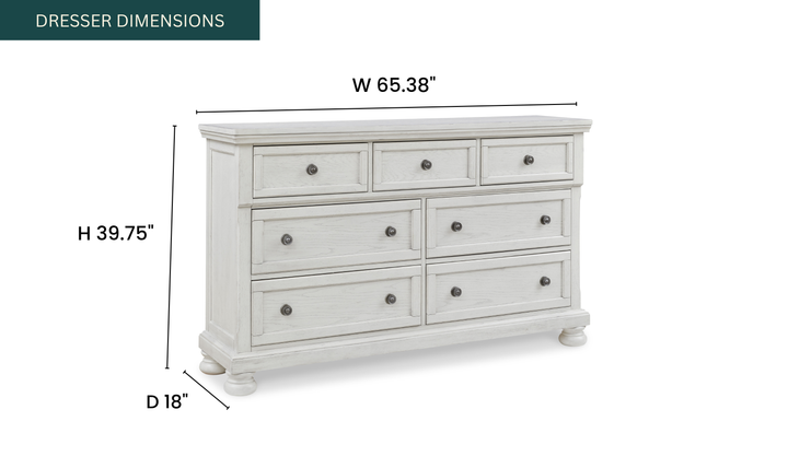 Modern Heritage Robbinsdale Queen Wooden Bedroom Set in Antique White